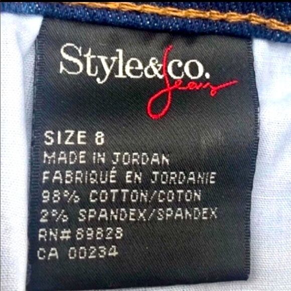 Style Co Relaxed Tapered Medium Wash Dark Blue Jeans Size 8 NEW - Picture 5 of 7